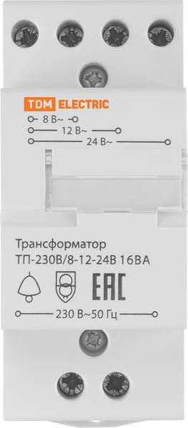 Изображение товара Трансформатор понижающий TDM ТП-230В/8-12-24В 16ВА / SQ0225-0021