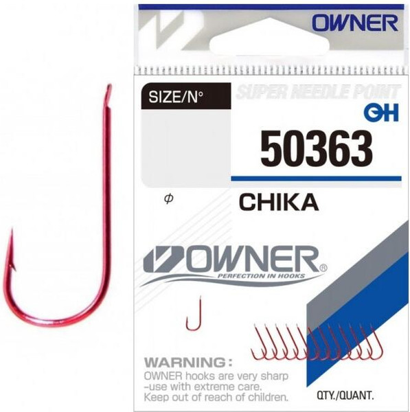 Изображение товара Набор крючков рыболовных Owner Chika red №17 / 50363-17 (13шт)