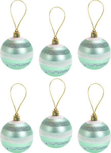 Изображение товара Набор шаров новогодних Miland Праздник в голубых оттенках / НУ-4203 (30шт, 6см)