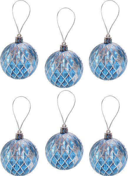 Изображение товара Набор шаров новогодних Miland Праздник в голубых оттенках / НУ-4203 (30шт, 6см)