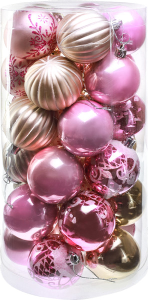 Изображение товара Набор шаров новогодних Miland Праздник в нежных оттенках / НУ-4209 (30шт, 6см)