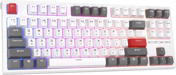 Изображение товара Клавиатура Royal Kludge RK-R87 (белый/серый/красный, Blue Switch)
