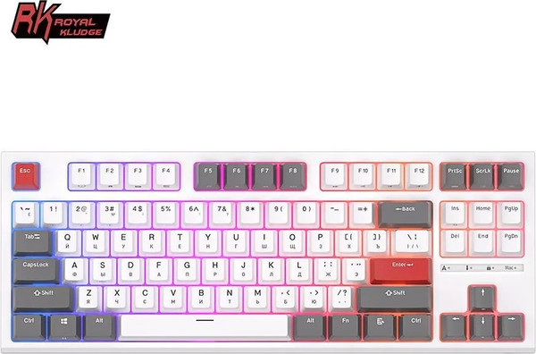 Изображение товара Клавиатура Royal Kludge RK-R87 (белый/серый/красный, Blue Switch)