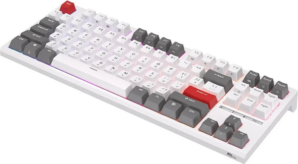 Изображение товара Клавиатура Royal Kludge RK-R87 (белый/серый/красный, Blue Switch)