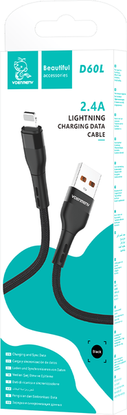 Изображение товара Кабель VDENMENV D60L Lightning (1м, черный)