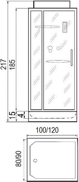 Изображение товара Душевая кабина Grossberg Tana 90x120x215 / PB 555
