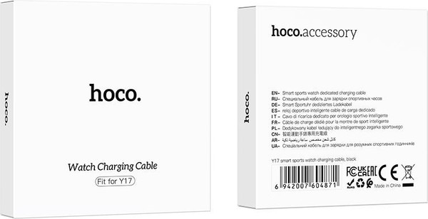 Изображение товара Зарядный кабель Hoco Y17 для смарт-часов (черный)