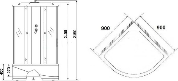 Изображение товара Душевая кабина Grossberg TM 409 Pro
