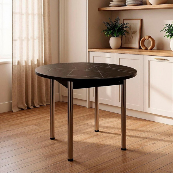 Изображение товара Обеденный стол СВД Юнио 025.П20.Х (мрамор неро маркина)