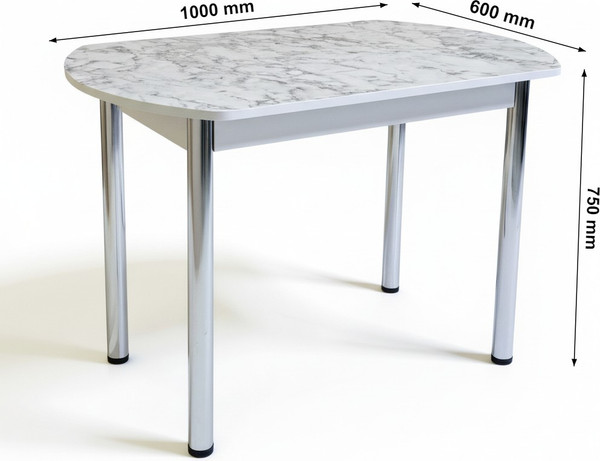 Изображение товара Обеденный стол СВД Юнио 100х60 / 006Э.П15.Х (мрамор каррара)