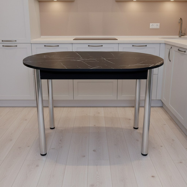 Изображение товара Обеденный стол СВД Юнио 110х70 / 007О.П20.Х (мрамор неро маркина)