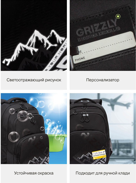 Изображение товара Рюкзак Grizzly RU-530-4 (черный/серый)