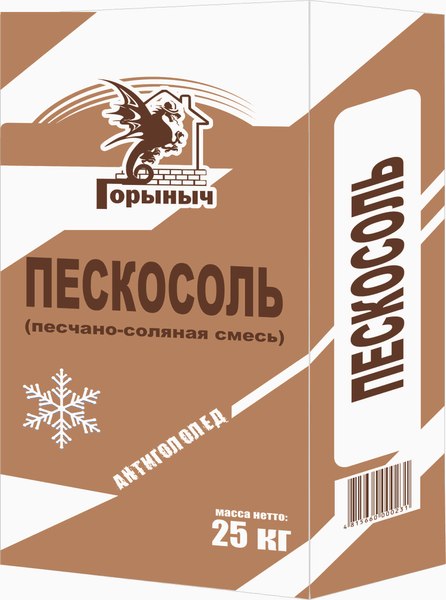 Изображение товара Противогололедный реагент Горыныч Пескосоль антигололед (25кг)
