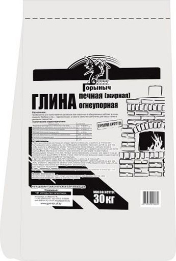 Изображение товара Глина строительная Горыныч Печная пластичная жирная (30кг)