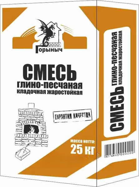 Изображение товара Кладочная смесь Горыныч Смесь жарост глино-песчаная (25кг)