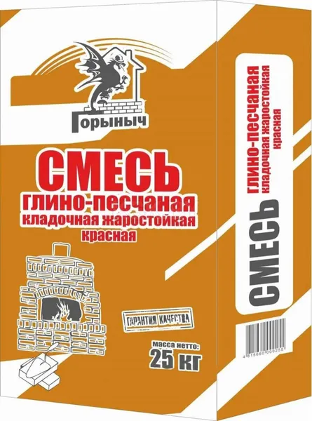 Изображение товара Кладочная смесь Горыныч Смесь жарост глино-песчаная (25кг, красный)