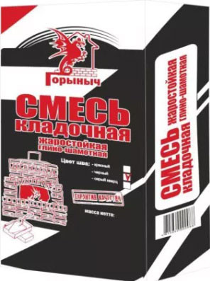 Изображение товара Кладочная смесь Горыныч Жаростойкая глино-шамотная (25кг, черный)