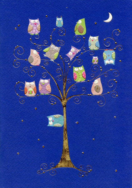 Изображение товара Открытка Turnowsky Совы на дереве ночью MO5833B