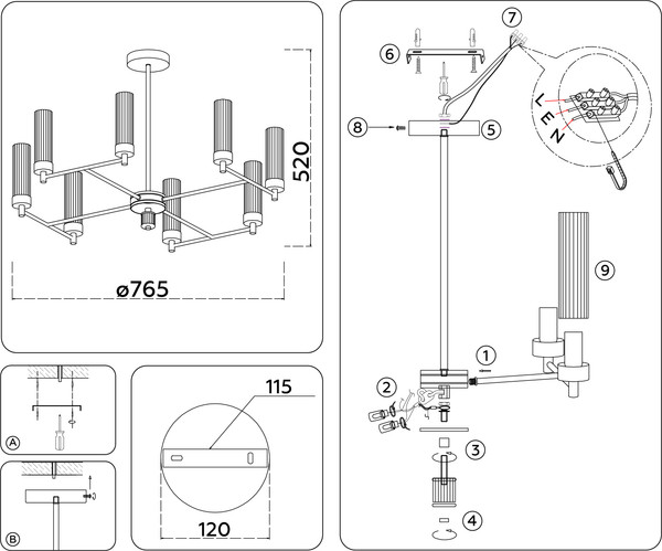 Изображение товара Люстра Ambrella LH55152/8 CH/CL (хром/прозрачный)