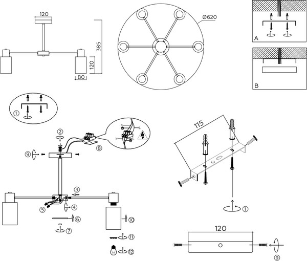 Изображение товара Люстра Ambrella TR9581/6 BS (латунь)