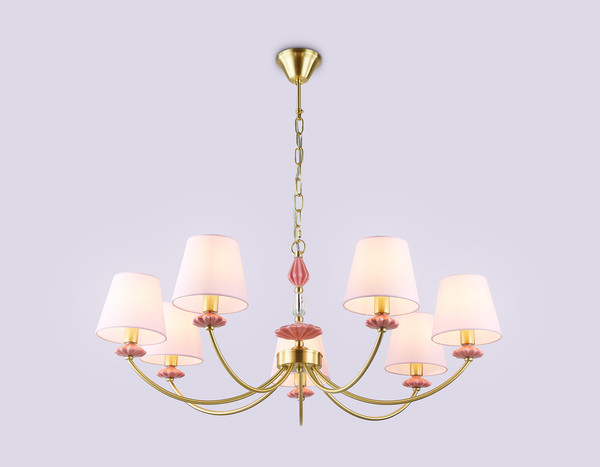 Изображение товара Люстра Ambrella LH75025/7 GD/PI (золото/розовый)