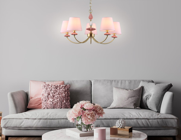 Изображение товара Люстра Ambrella LH75024/5 GD/PI (золото/розовый)