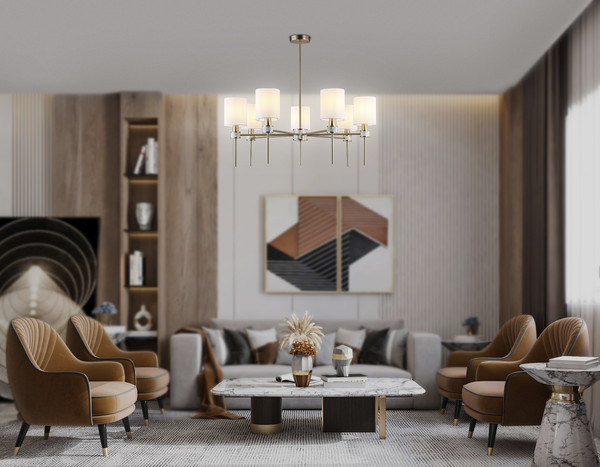 Изображение товара Люстра Ambrella LH72373/7 DBS/WH (темная латунь/белый)