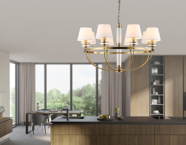 Изображение товара Люстра Ambrella LH71253/8 BS/WH (латунь/белый)