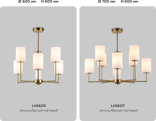 Изображение товара Люстра Ambrella LH56215/6 BS/FR (латунь/белый матовый)