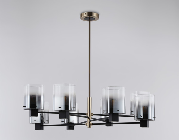 Изображение товара Люстра Ambrella LH57043/8 BK/DBS/SM (черный/темная латунь/дымчатый)