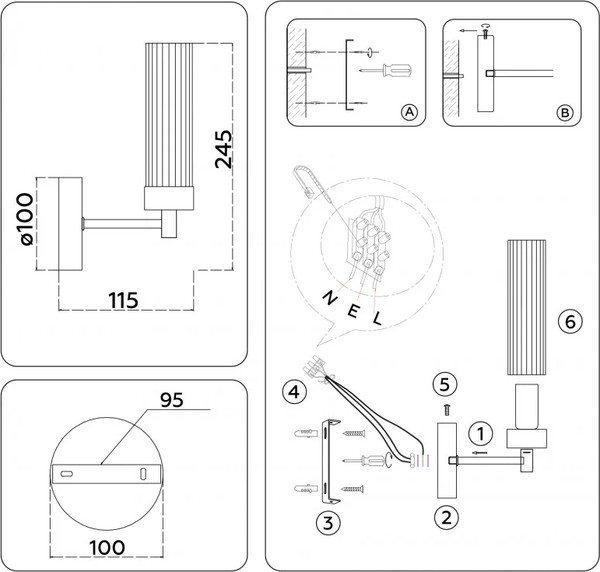Изображение товара Бра Ambrella LH55154 CH/CL (хром/прозрачный)