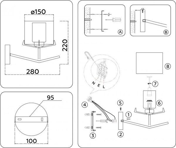Изображение товара Бра Ambrella LH57004 SN/FR (никель/белый матовый)