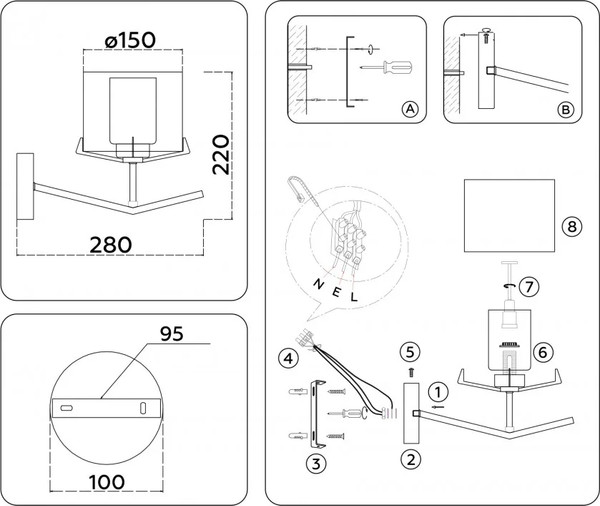 Изображение товара Бра Ambrella LH57010 BS/FR (латунь/белый матовый)