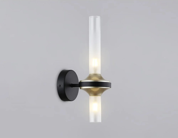 Изображение товара Бра Ambrella LH55355/2 BK/CGD/CL (черный/золото/прозрачный)