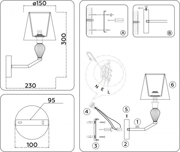 Изображение товара Бра Ambrella LH75065 CH/BK (хром/черный)