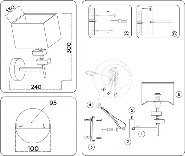 Изображение товара Бра Ambrella LH71325 SN/WH (никель/белый)