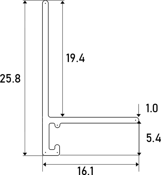 Изображение товара Микроплинтус Profiling L щелевой 2.7м (пружины 7шт, серебристый матовый)
