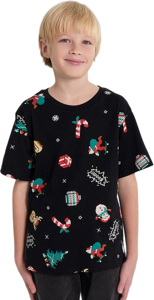 Изображение товара Футболка детская Mark Formelle 113433 (р.116-60, Новый Год на черном)