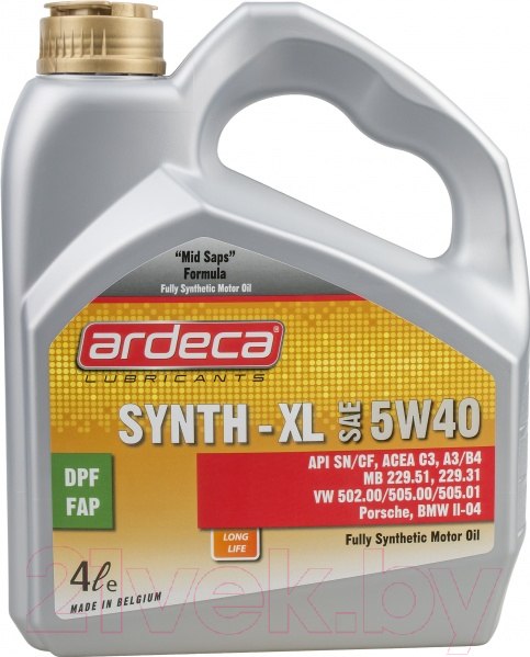 Изображение товара Моторное масло Ardeca Synth-XL 5W40 / P01031-ARD004 (4л)