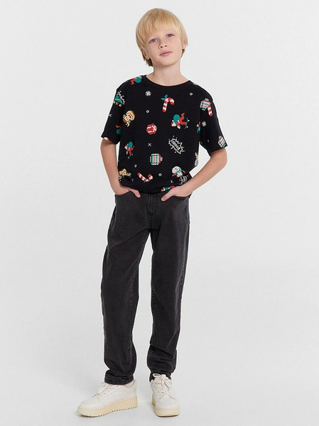 Изображение товара Футболка детская Mark Formelle 113433 (р.134-68, Новый Год на черном)