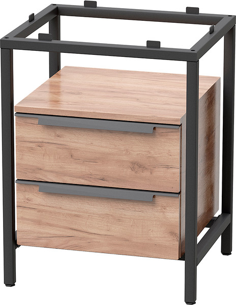 Изображение товара Тумба под умывальник Millwood Венеция 1 59x49x76.5 (дуб табачный Craft/металл черный)