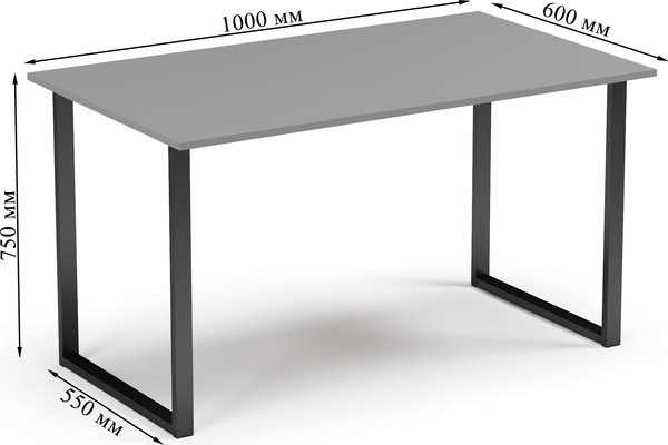 Изображение товара Письменный стол Soma Bliss 100x60 (серый/черный)