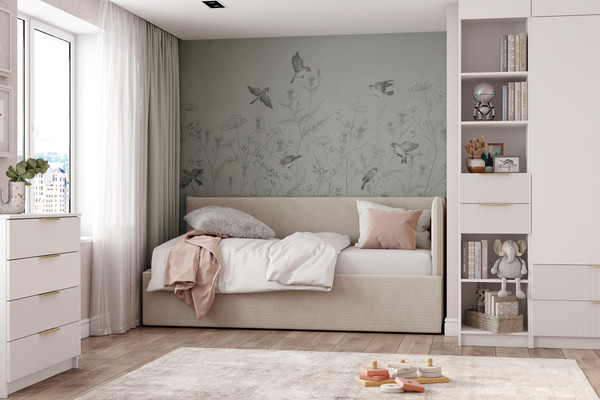 Изображение товара Кровать-тахта ДСВ Бенто 90x200 (кремовый)