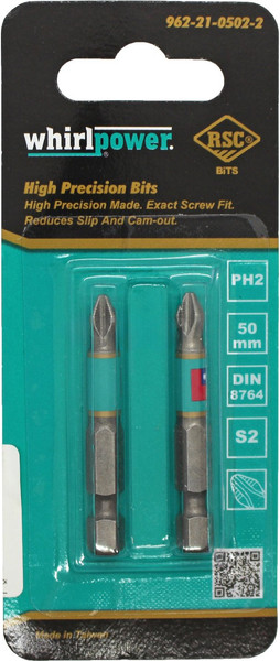 Изображение товара Набор бит WhirlPower 50мм PH2 / 38LM130007 (2шт)