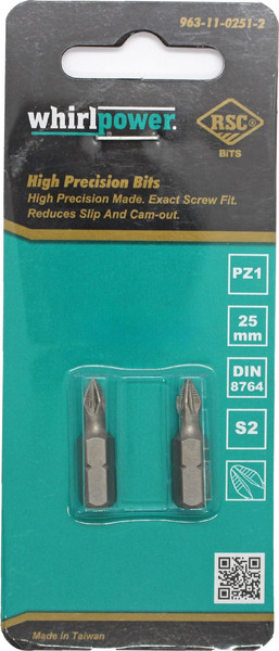 Изображение товара Набор бит WhirlPower 25мм PZ1 / 38LM130020 (2шт)