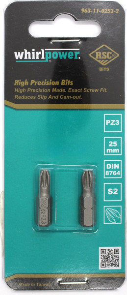 Изображение товара Набор бит WhirlPower 25мм PZ3 / 38LM130022 (2шт)