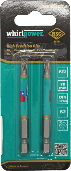 Изображение товара Набор бит WhirlPower 70мм PZ2 / 38LM130030 (2шт)
