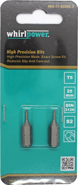 Изображение товара Набор бит WhirlPower 25мм T5 / 38LM1300652 (2шт)