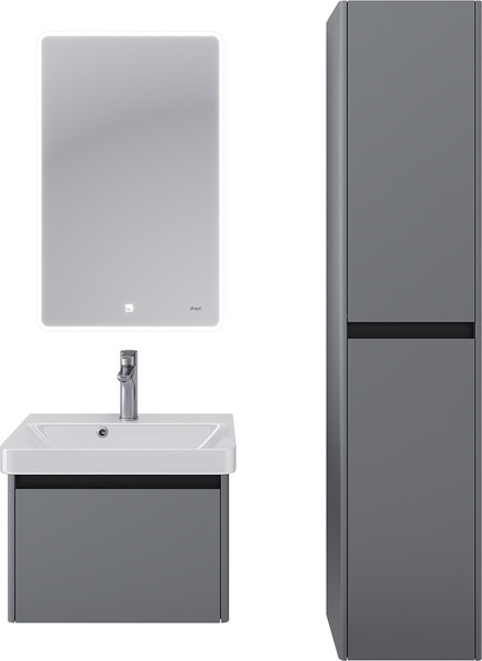 Изображение товара Тумба под умывальник Dreja Luxury 55см Подвесная 1 ящик / 99.2011 (серый базальт)