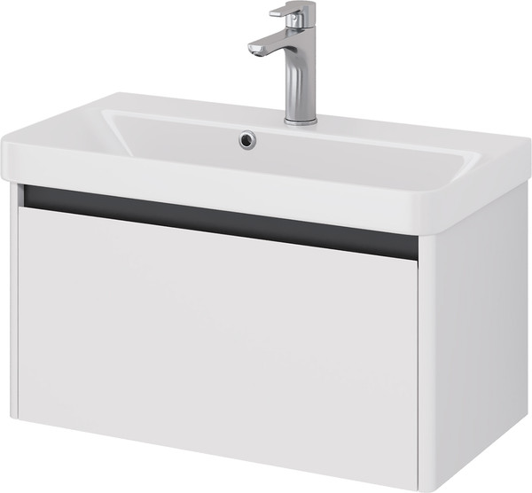 Изображение товара Тумба под умывальник Dreja Luxury 70см Подвесная 1 ящик / 99.2010 (белый матовый)